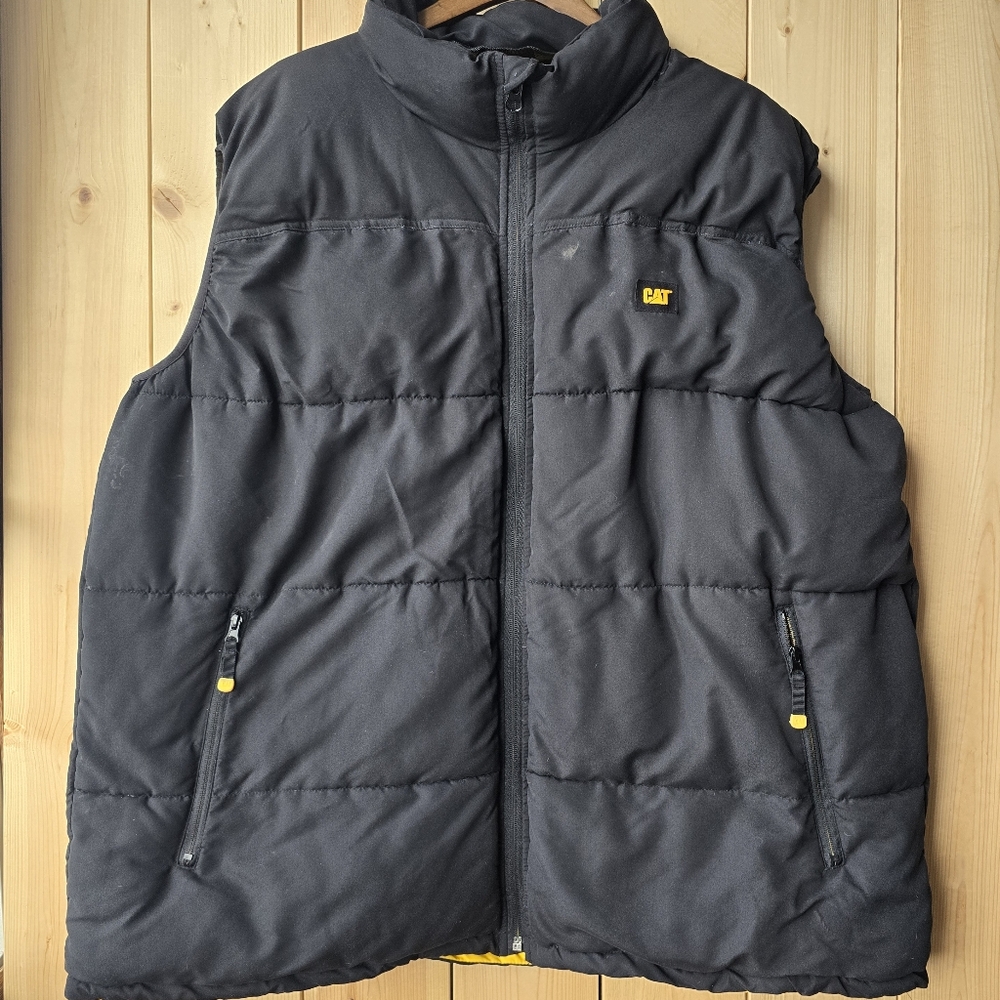 Caterpillar Arctic Zone Insulated Puffer Vest Yellow Black Mens 3XL